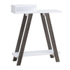 Baki Side Console Table | 38" | Corner Compartment | White