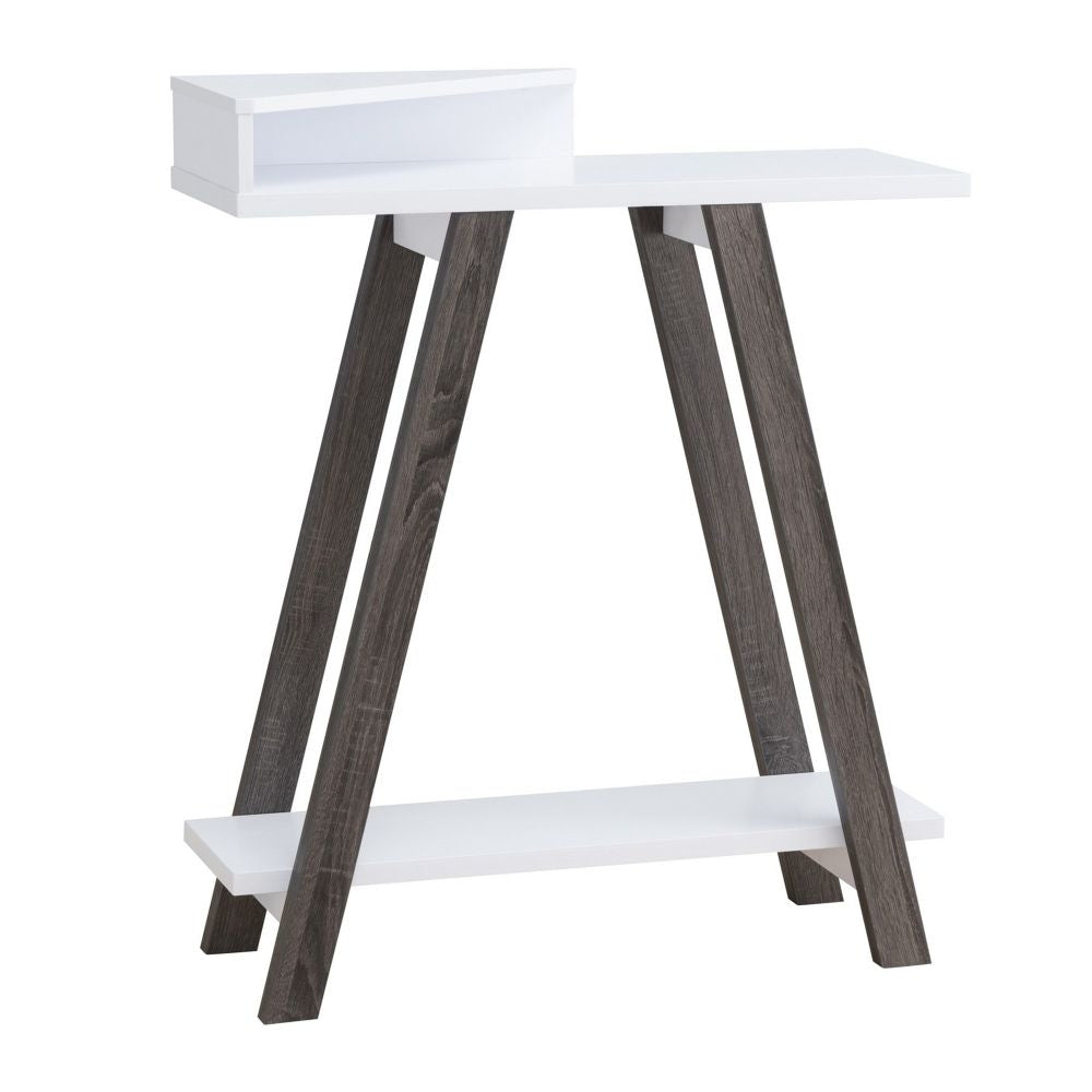 Baki Side Console Table | 38" | Corner Compartment | White