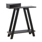 Baki 38 Inch Modern Wood Side Console Table, Corner Compartment, Black By Casagear Home