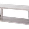 Tess 47 Inch Farmhouse Coffee Table 1 Shelf Wood White Oak Washed Grey By Casagear Home BM279757