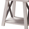Tess 22 Inch Farmhouse End Table 1 Shelf Wood White Oak Distressed Grey By Casagear Home BM279758