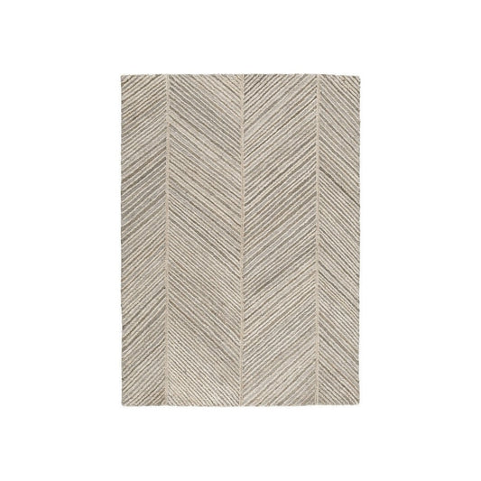 Kaye 7 x 5 Modern Area Rug, Soft Fabric Dotted Chevron, Medium, Brown, Gray By Casagear Home