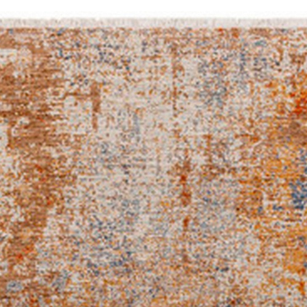 5 x 8 Modern Area Rug Abstract Paint Art Design Soft Fabric Orange Brown By Casagear Home BM280132