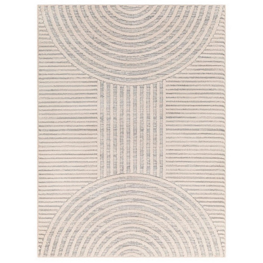 Area Rug | 5 x 7 | Geometric Design | Cream, Gray