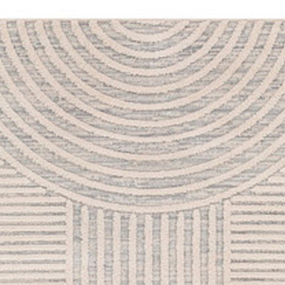 5 x 7 Modern Area Rug Simple Geometric Design Soft Fabric Cream Gray By Casagear Home BM280133