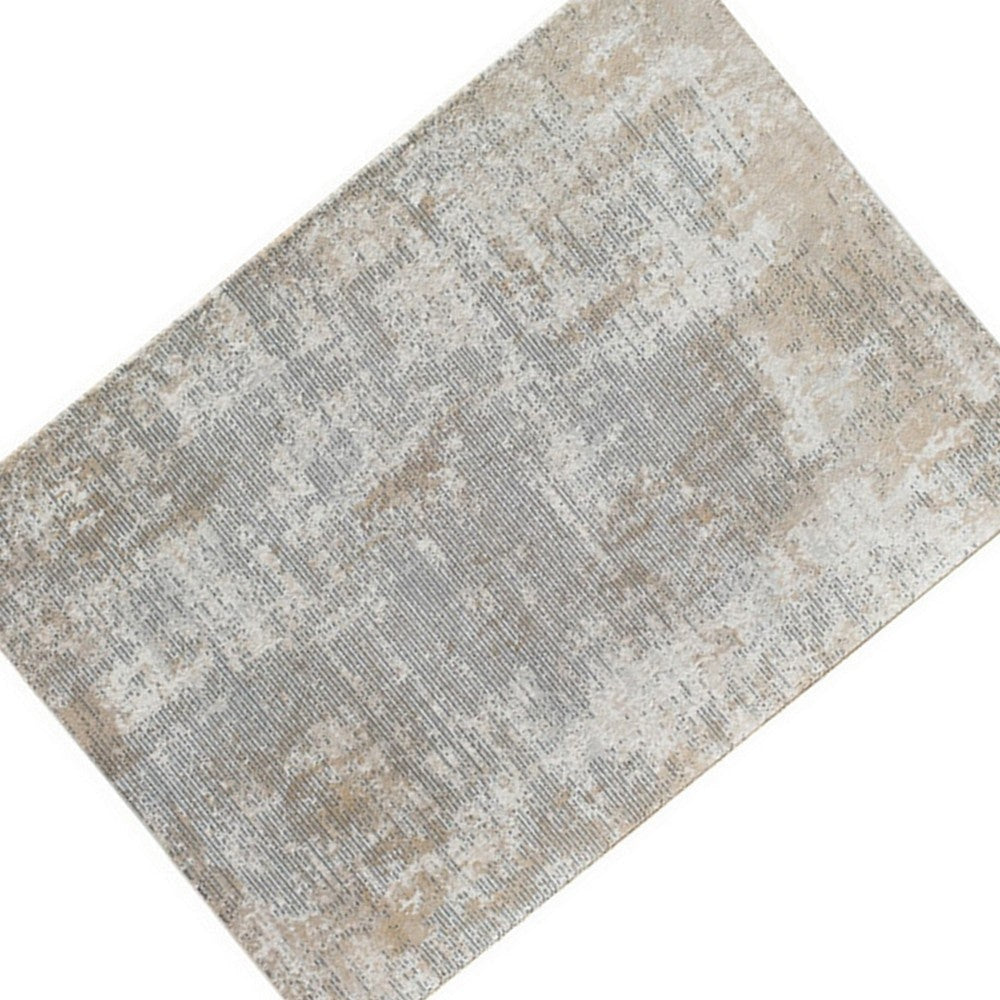 8 x 10 Area Rug Subtle Lined Natural Design Soft Fabric Gray Black By Casagear Home BM280164
