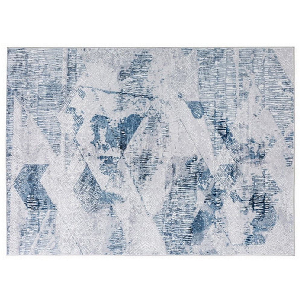 Lexi 5 x 7 Modern Area Rug Abstract Art Design Soft Fabric Blue Gray By Casagear Home BM280168