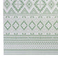 Xyla 8 x 10 Soft Area Rug Geometric Design Tribal Large Cream Green By Casagear Home BM280181