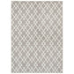 5 x 7 Fabric Floor Area Rug, Diamond, Symmetrical, Medium, Gray, Ivory By Casagear Home
