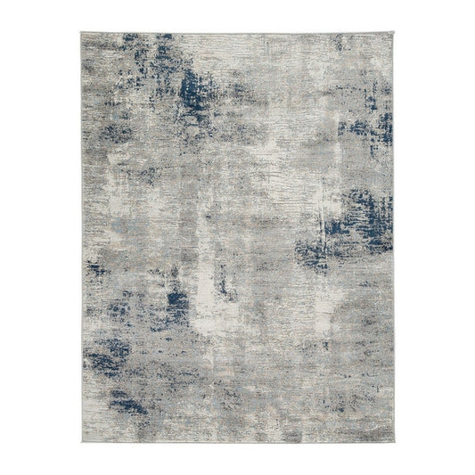 Vin 5 x 7 Vintage Floor Area Rug, 8mm, Medium, Washed Gray, Blue, Ivory By Casagear Home