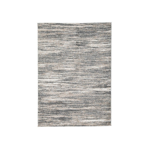 Zeni Area Rug | 5 x 7 | Smokey Lined Design | Ivory, Beige