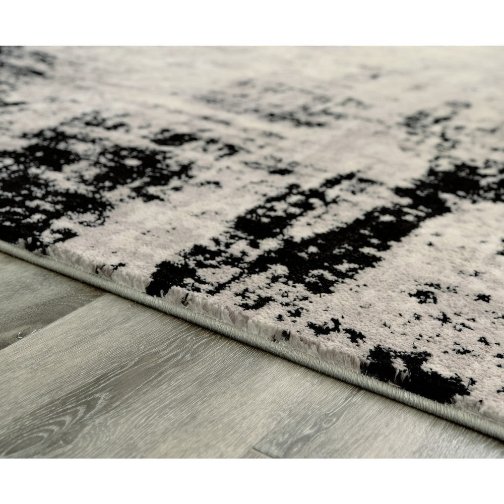 Jude 5 X 7 Modern Area Rug Abstract Art Design Fabric Medium Black Gray By Casagear Home BM280235