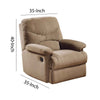 Deby 35 Inch Modern Motion Recliner Chair Soft Microfiber Seat Brown By Casagear Home BM280247