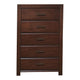 48 Inch Modern Tuscany Tall Dresser Chest, 5 Drawers, Metal Handles, Brown By Casagear Home