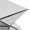 20 Inch Modern End Table Square Mirror Top Silver Geometric Pedestal Base By Casagear Home BM280277