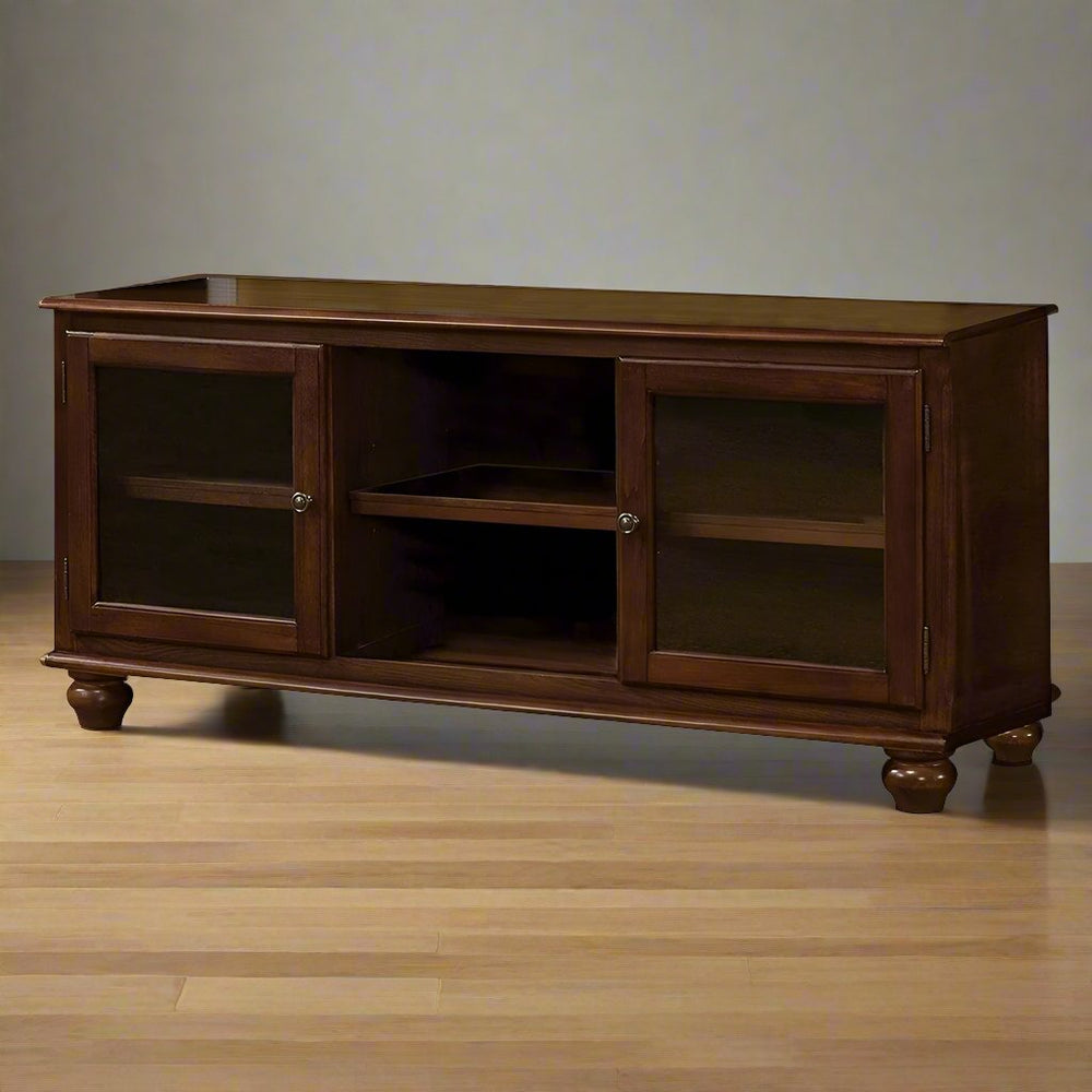 TV Console | 58" | 2 Doors | Open Shelves | Walnut