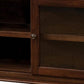 58 Inch Wood TV Entertainment Media Console 2 Door 2 Open Shelves Walnut By Casagear Home BM280278