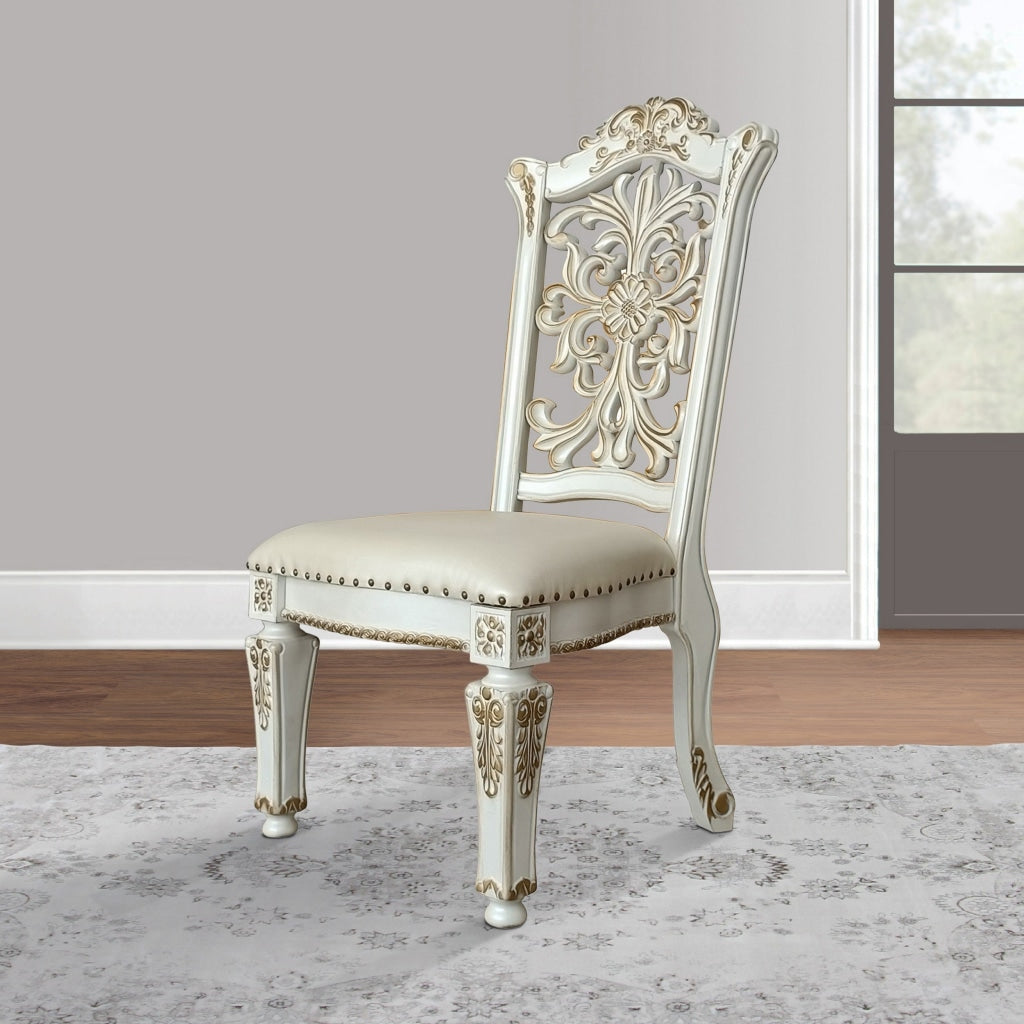 Jess Dining Chair | 27" | Nailhead Trim | Faux Leather | Set of 2