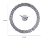 39 Inch Modern Analog Wall Clock Faux Gem Inlay Quartz Silver By Casagear Home BM280297