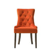 Esme 24 Inch Solid Wood Dining Chair Velvet Tufted Set of 2 Orange By Casagear Home BM280323