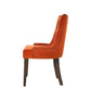 Esme 24 Inch Solid Wood Dining Chair Velvet Tufted Set of 2 Orange By Casagear Home BM280323