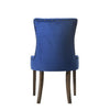 Esme 24 Inch Solid Wood Dining Chair Velvet Tufted Set of 2 Dark Blue By Casagear Home BM280324