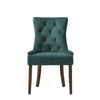 Esme 24 Inch Solid Wood Dining Chair Velvet Tufted Set of 2 Green By Casagear Home BM280325