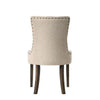 Esme 24 Inch Solid Wood Dining Chair Fabric Tufted Set of 2 Beige By Casagear Home BM280326
