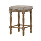 24 Inch Classic Wood Counter Height Stool, Upholstered, Set of 2, Gray By Casagear Home