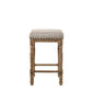 24 Inch Classic Wood Counter Height Stool Upholstered Set of 2 Gray By Casagear Home BM280327