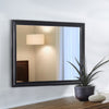 47 Inch Wood Mirror, Landscape Frame, Classic, Black By Casagear Home