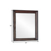 Oxy 38 Inch Classic Rectangular Portrait Mirror with Wood Frame Brown By Casagear Home BM280362