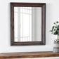 Oxy 38 Inch Classic Rectangular Portrait Mirror with Wood Frame, Brown By Casagear Home