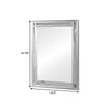 41 Inch Vanity Mirror Etched Glass Trim Wood Frame Metallic Silver By Casagear Home BM280365