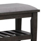 Eli 51 Inch Modern Dressing Bench Cushioned Linen Seat 1 Shelf Gray By Casagear Home BM280378
