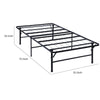 Adel Full Size Low Profile Bed Foldable Metal Frame Black By Casagear Home BM280380