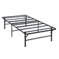 Adel Extra Long Twin Size Low Profile Bed, Foldable Metal Frame, Black By Casagear Home