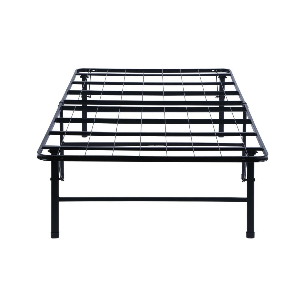 Adel Extra Long Twin Size Low Profile Bed Foldable Metal Frame Black By Casagear Home BM280381