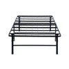 Adel Extra Long Twin Size Low Profile Bed Foldable Metal Frame Black By Casagear Home BM280381