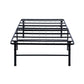Adel Twin Size Low Profile Bed Foldable Metal Frame Black By Casagear Home BM280382