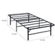 Adel Twin Size Low Profile Bed Foldable Metal Frame Black By Casagear Home BM280382