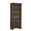 Tia Bookcase | 78" | 3 Tier | 2 Door Cabinet | Oak Brown