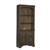 Tia 78 Inch Classic 3 Tier Rubberwood Bookcase, 2 Door Cabinet, Oak Brown By Casagear Home