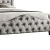 87 Inch Classic Upholstered Queen Size Bed Scalloped Button Tufted Gray By Casagear Home BM280394