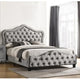 Upholstered Queen Bed | 87" | Scalloped | Tufted | Gray