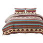 Linda 3 Piece King Quilt Set, Tribal Pattern, Diamond Design, Multicolor By Casagear Home