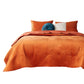 Ahab 3 Piece Velvet King Quilt Set Diamond Quilting Design Orange By Casagear Home BM280413