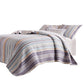 Ysa 3 Piece Soft Cotton Queen Quilt Set Pastel Striped Multicolor By Casagear Home BM280435