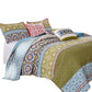 Kaw 5 Piece Soft Cotton Queen Quilt Set, Mandala, Multicolor By Casagear Home