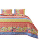 Lio 3 Piece Microfiber Queen Quilt Set, Bohemian Floral Pattern, Multicolor By Casagear Home